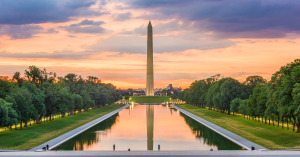 The Washington monument in a sunset