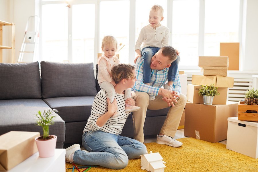 Family preparing for moving