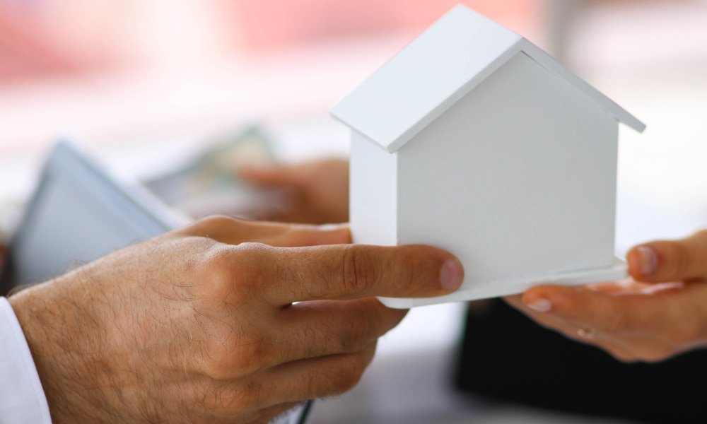 2020 Guide to Real Estate Speculation 2 Person holding model houses