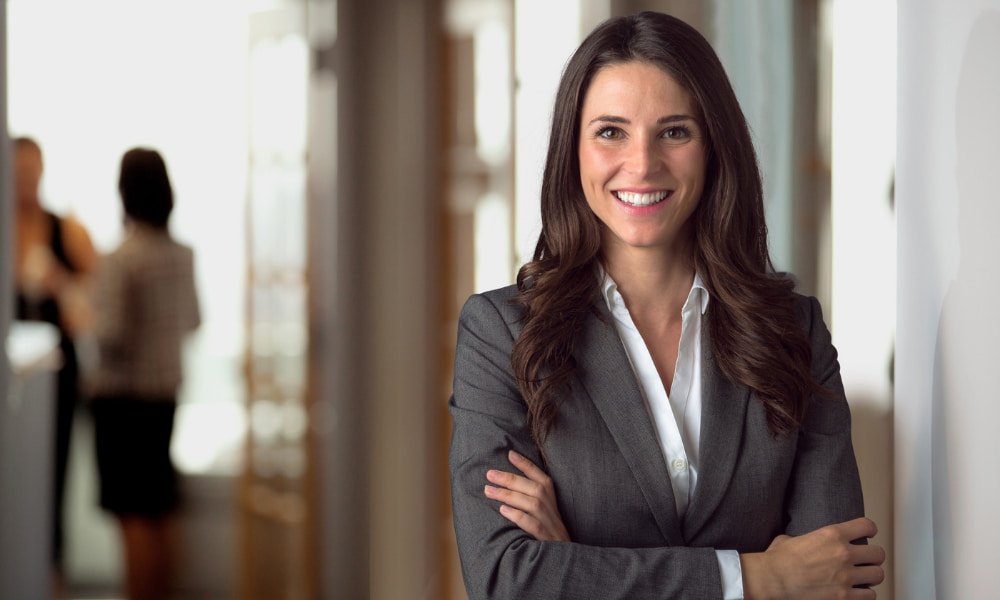 landlord smiling in her office