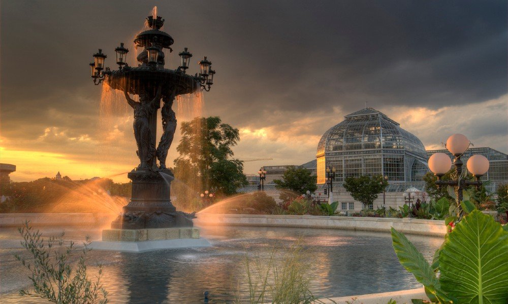 view of bartholdi fountain, overlooking U.S. botanic garden for things to do with kids in washington d.c.