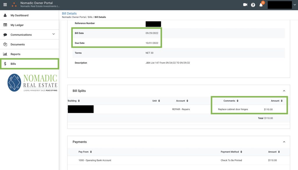 Portal Bill Details