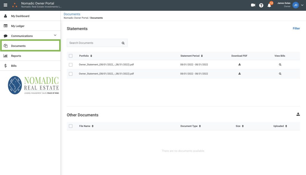 Owner Portal Documents