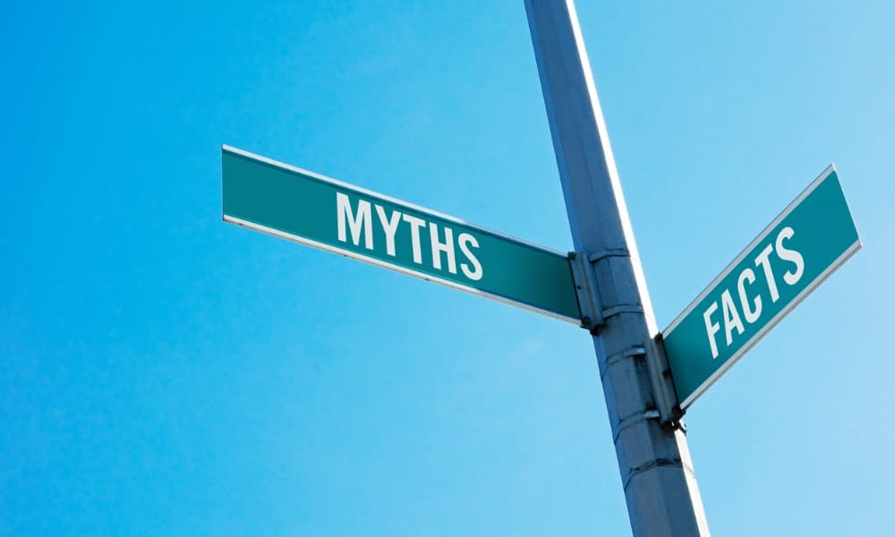A sign with facts and myths regarding the question: Do you need a license to be a landlord?