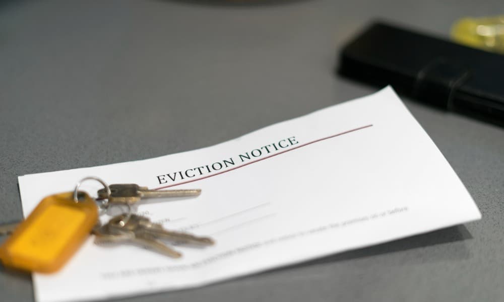 An eviction notice sent out after a landlord asked the question, how much does eviction cost?