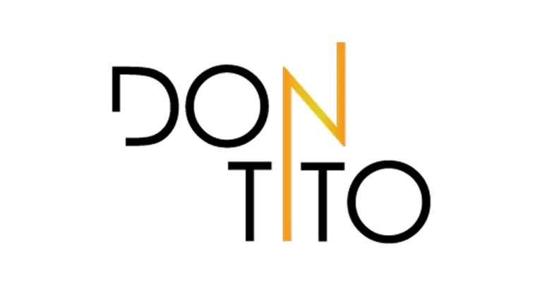 Stylized text logo reads "DON TITO" with an orange vertical element in the "N".