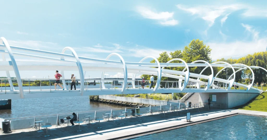 Modern Pedestrian Bridge at The Yards Park, Washington, D.C.