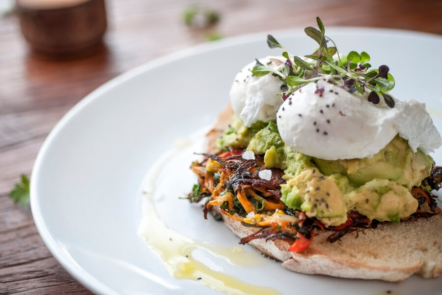 Close up of a breakfast sandwich at one of the newer D.C. Brunch spots