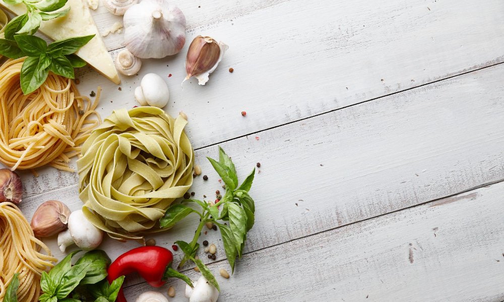 Italian ingredients on a table