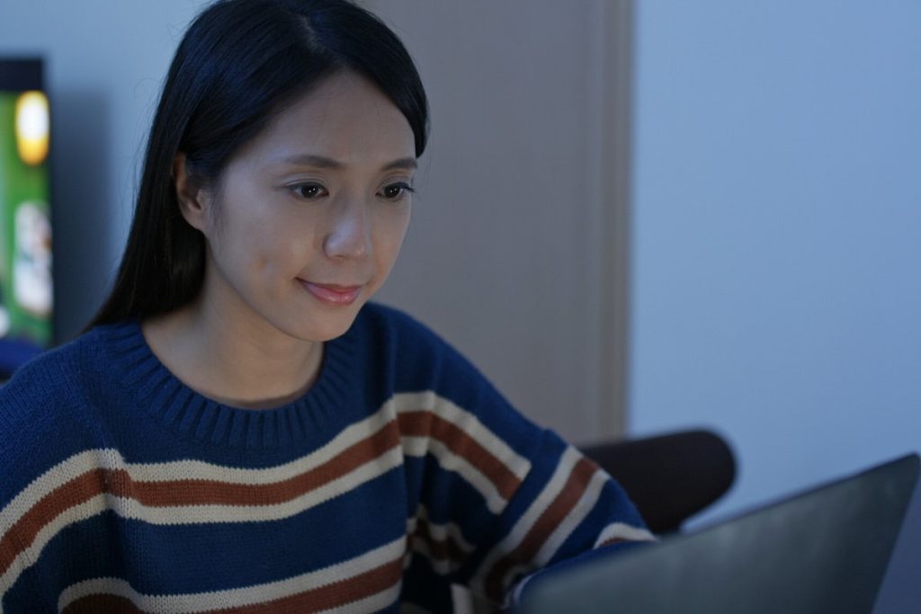 Woman studying a rent increase