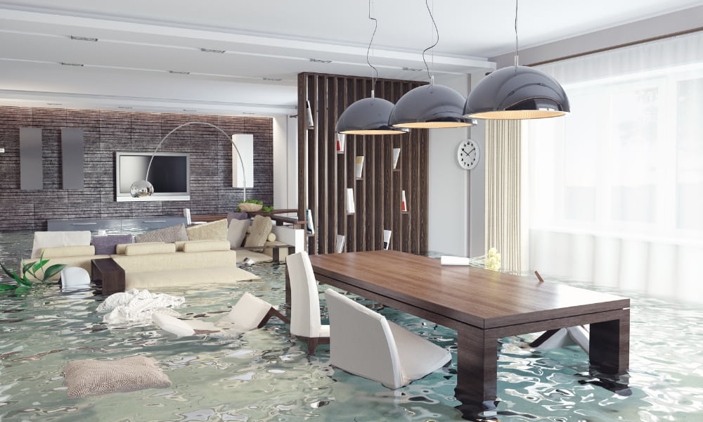 How to Immediately React to a Flood Inside Your Home 1 flood inside a living room