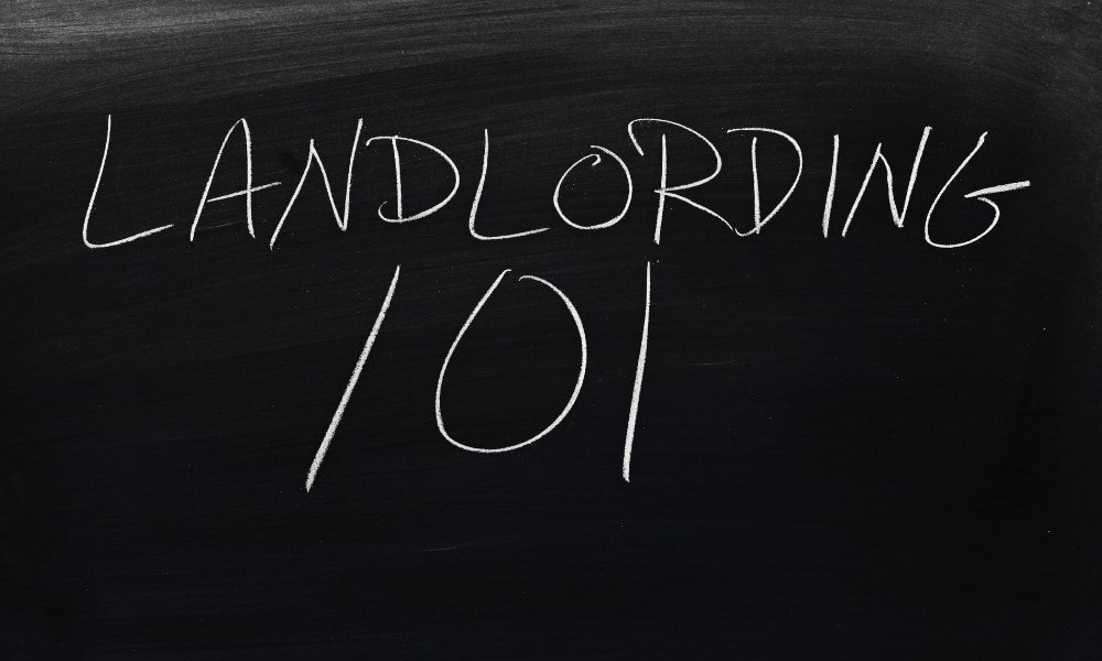 landlord 101 written on a chalkboard.