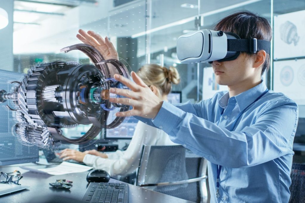 Kid using proptech VR