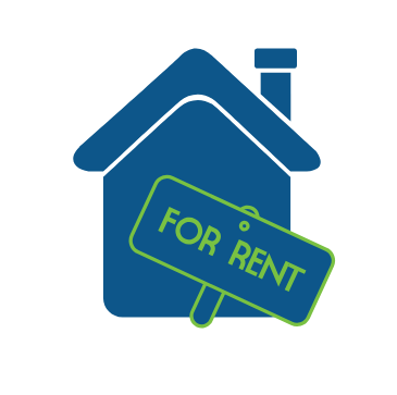 house with rental sign out front