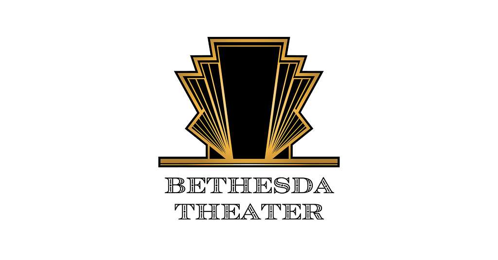 Stylized Art Deco theater logo with geometric gold and black design above "Bethesda Theater" text.