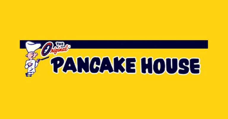 The Original Pancake House" logo with a cartoon chef on a yellow background.